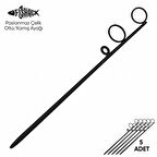 Olta Kamış Ayağı - Paslanmaz Çelik - Fishack - Siyah - 5'li