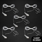 3 İğneli Kurşunlu Beden Takımı - Dip Beden Oltası - Fırdöndülü - 35 gr - 5 Adet