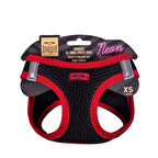 Doggie Havalı Dokuma Neon Küçük Irk Göğüs Tasması Kırmızı 30-34 cm (ANG-XS)