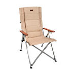 Katlanır Kamp Piknik Sandalyesi - Madfox Haven - 6 Kademeli - Bej - 547282 - Taşıma Çantalı