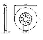 Volvo S60 2000 Sonrası S80 1998 Sonrası XC70 2000 Sonrası Ön Fren Diski 305 mm Havalı