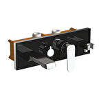 Teska Mix Üç Yönlü Banyo Batarya Gövdesi-Siyah Camlı