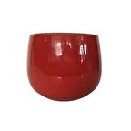 KIRMIZI RENK SIRLI EL YAPIMI TOPRAK SAKSI MİNİ BOY (9*9 CM)