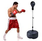 Leyaton Boks Standı Punching Ball Seti +Boks ELdiveni 120 cm ile 156 cm Yükseklik Ayarlı