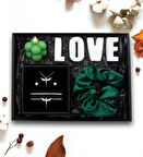 Gümüş Kaplama Melek Kolye & Küpe & 2'li Bileklik & Love Biblo & Bez Toka & Bubble Mum Hediye Seti