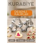 12'li Kurabiye Kalıbı Seti Profesyonel Şef Paslanmaz Çelik  | Mutfak Sanatınızın Vazgeçilmezi 722519