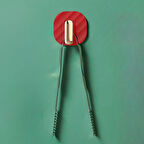  2li Yapışkanlı Retro Askılık Dolap Kapak Kulpu Kırmızı