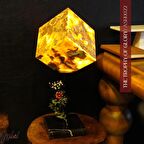 Eşsiz El Yapımı Mermer Küp Lamba, Ayrıntılı Desenlerle–Şık Ev Dekorasyonul- Mükemel orijinal tasarım