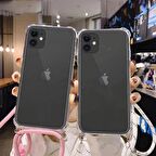 iPhone 11 Boyun Askılı İpli Şeffaf Tank Kılıf