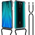 Xiaomi RedMi Note 8 Pro Askılı İpli Şeffaf Tank Kılıf