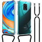 Xiaomi RedMi Note 9 Pro Askılı İpli Şeffaf Tank Kılıf