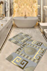 Gri-Gold  Kaymaz Taban  Banyo Paspas  O-1349-1