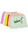 Kız Çocuk Renkli Likralı Pamuk Boxer 6 Lı Paket