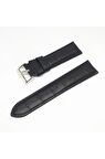18mm Marka Siyah Croco Hakiki Deri Saat Kordonu