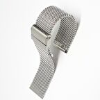 24mm Beyaz Renk Hasır Kalın Örgü  Çelik Kaplama Metal Saat Kordonu