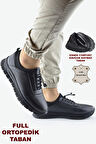 707 Tam Ortopedik Kauçuk Kaymaz Taban Hakiki Deri Kışlık Erkek Ayakkabı