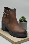 4563 Kadın Bot Ayakkabı Kaymaz Taban Fermuarlı Bağcıklı Günlük Kadın Bot