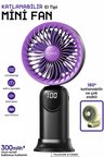 Şarjlı El Fanı 5 kademeli Telefon Standlı Mini Vantilatör 300mAh 180° Katlanabilir El Tipi Fan