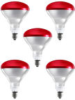 Avarson (5 Adet) 250W Kızılötesi (infrared) Isıtıcılı Fizik Tedavi Lambası (Kırmızı Işık) E27 (Kalın Duy)