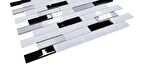 Mutfak tezgah arası Kristal Cam Mozaik. Cam ölçüleri: 23x73x4 mm. File ölçüsü: 30x30 cm. ( 1 Koli = 11 File Karo = 1 m2 Fiyatıdır )