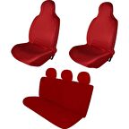 Dacia Dokker Penye Oto Koltuk Kılıfı - Baskısız - Kırmızı