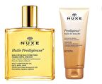 Nuxe Set 14 - NUXE Huile Prodigieuse Çok Amaçlı Kuru Bakım Yağı 50 ml - Nuxe Prodigieux Duş Yağı 200ml