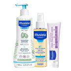 Mustela Günlük Set - Gentle Cleansing Gel 500ml - Vitamin Barrier 1-2-3 Cream 50 ml - Massage Oil 100ml