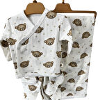  % 100 Organik Pamuklu 7'li Kız - Erkek Bebek Hastane Çıkış Seti / Dört Mevsim Kullanıma Uygundur