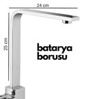 Hediye Krom Mutfak Evye Batarya İçin Köşeli Su Borusu Paslanmaz Ve Eca Uyumlu 25x25