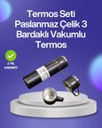 Hediye Isıyı Uzun Süre Koruyan 500 Ml Termos Seti | Çelik Gövde, 2 Bardaklı, Hediye Kutulu