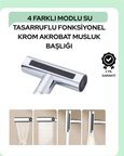 Hediye Çok Fonksiyonlu Musluk Başlığı | 4 Su Modu | Geniş Uyumlu Adaptör Seti | Mutfak Ve Banyo Uyumlu