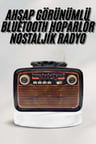 Hediye Bluetooth Hoparlör Ahşap Renk Vintage Işıklı Nostaljik Radyo Fm Ahşap Görünümlü