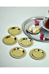 6 Adet Çelik Mini Lokumluk ve Çay Bardak Kapağı Çok Amaçlı