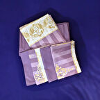 Çift Kişilik Mor Desenli 160*220 Nevresim Takımı