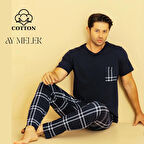 Erkek Pamuklu Pijama Takımı Cotton Gömlek ve Pijama Seti