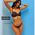 Destekli Simli Sütyen Takım B-Cap Balenli Çiçekli Tasarım