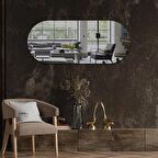 Ayna | Füme Ayna | Victory Tasarım Kanallı Oval Ayna | 50cm x 120cm