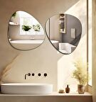 Banyo Aynası | Düz Ayna | 2'li Takım Zen Ayna | 50cm X 50cm