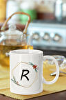 R Harfi Baskılı Porselen Kupa Bardak