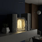 Antik Yunan Mağarası Tasarımlı Kitap Tutucu / Kitaplık Süsü