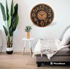 Ahşap Dekoratif Çift Renkli Duvar Saati