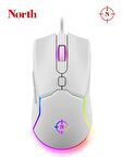 North Air White RGB Kablolu Beyaz Gaming Oyuncu Mouse