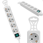 1.5mt 5'li Akım Korumalı Priz Kablolu Beyaz On/Off Tuşlu Priz Çoklayıcı