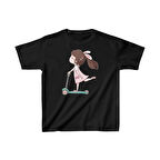 Unisex Çocuk Baskılı T-Shirt - Siyah