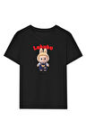 Kız Labubu Çocuk Baskılı T-Shirt - Beyaz