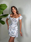 Baskılı mini jessica elbise