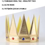 Altın Renk Eva Yumuşak Kral Kraliyet Tacı Yetişkin Çocuk Uyumlu 55cm