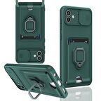 Samsung Galaxy A05 Kılıf Zuma Kartvizitli Yüzüklü Boyun Askılı Silikon Kapak + Ekran Koruma