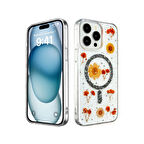 Apple iPhone 16 Pro Max Uyumlu Kılıf Daisy Simli Magsafe Silikon Kapak