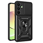 Samsung Galaxy A16 5G Kılıf Pars Lens Yüzüklü Silikon Magnetik Standlı Kamera Korumalı Kapak